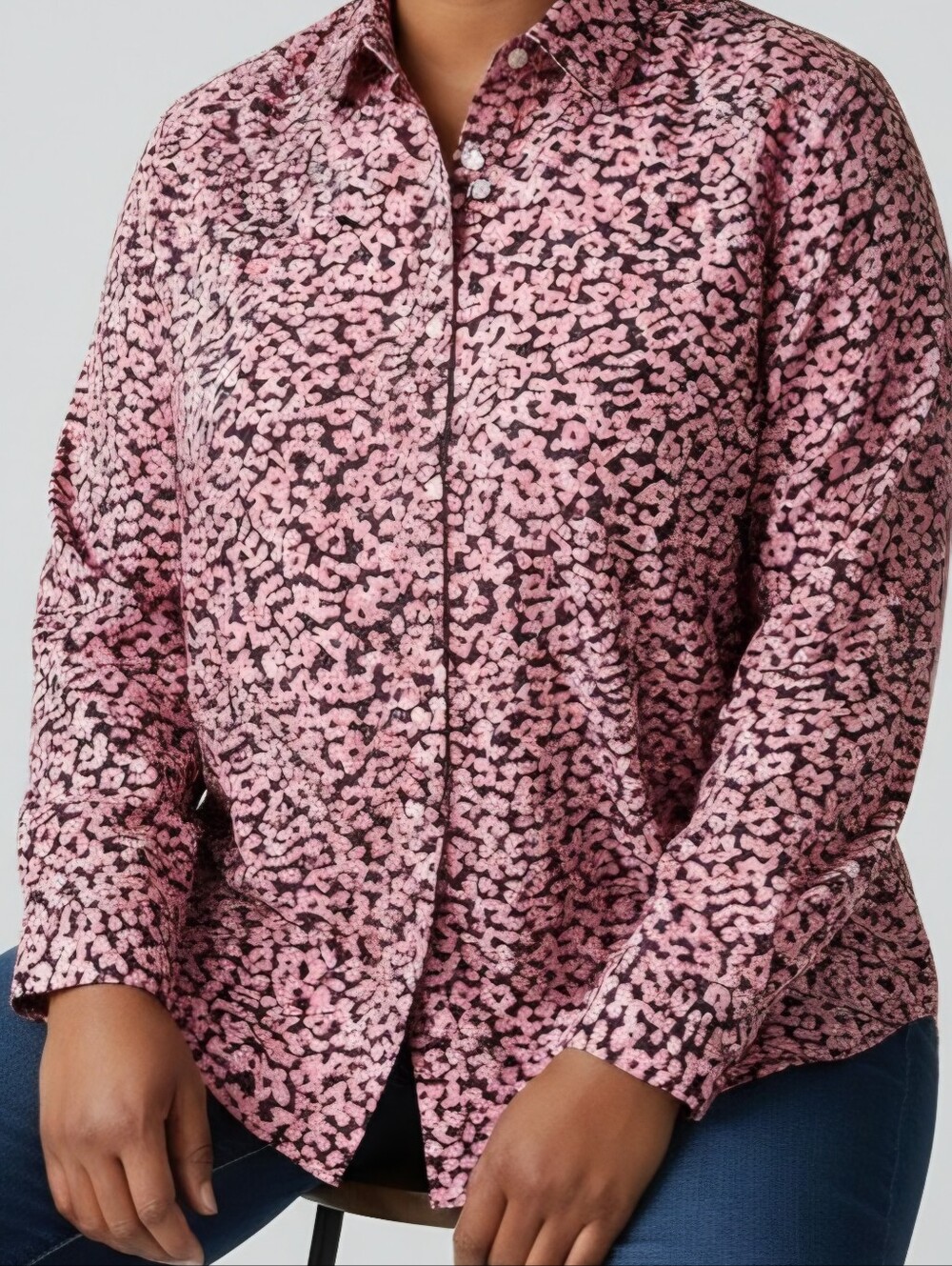 TALBOTS Pink Floral Cotton Top
